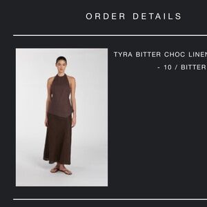 Dissh Tyra linen skirt choc color, US size 10